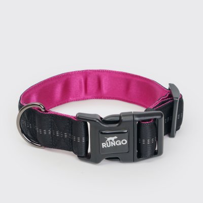 Rungo Ошейник для собак Downtown Extra Wide, S-M, черный с орхидеей