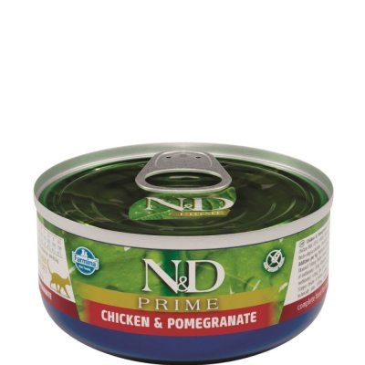 Farmina N&D PRIME Влажный корм (консервы) для взрослых кошек, с курицей и гранатом, 70 гр.
