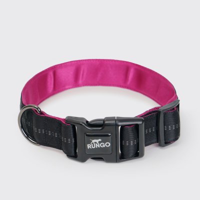 Rungo Ошейник для собак Downtown Extra Wide, M-L, черный с орхидеей