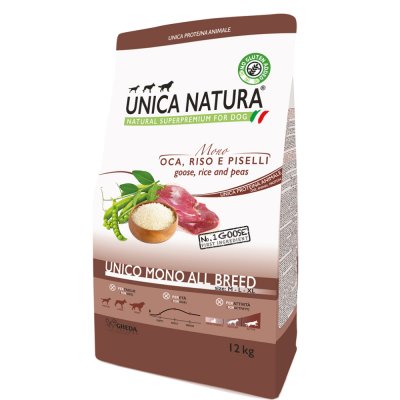 UNICA Natura Mono Сухой корм для собак всех пород, с гусем, 12 кг