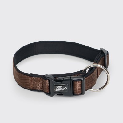 Rungo Ошейник нейлоновый для собак Soft, обхват шеи 40-63 см, ширина 3 см, коричневый