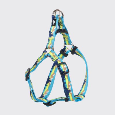 Rungo Шлейка нейлоновая для кошек и собак Step-in, объем груди 45-63 см, ширина ремешка 1,5 см, горный голубой