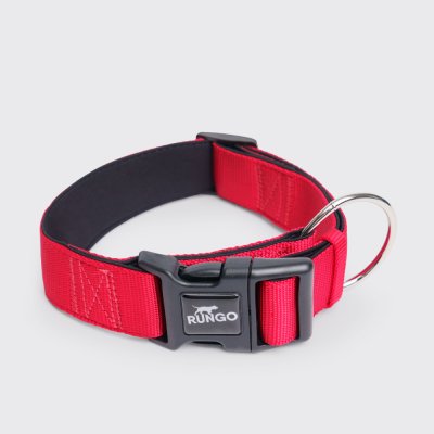 Rungo Ошейник нейлоновый для собак Soft, обхват шеи 40-55 см, ширина 4 см, красный