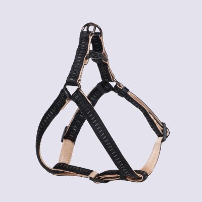 Rungo Шлейка для собак Step-in Downtown, обхват груди 40-50 см, ширина ремешка 1,5 см, черный с бежевым