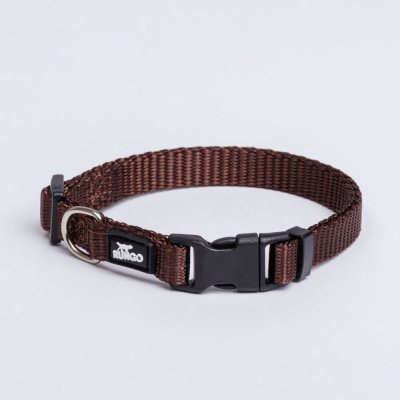 Rungo Ошейник для собак нейлоновый, обхват шеи 22-35 см, ширина 1 см, коричневый