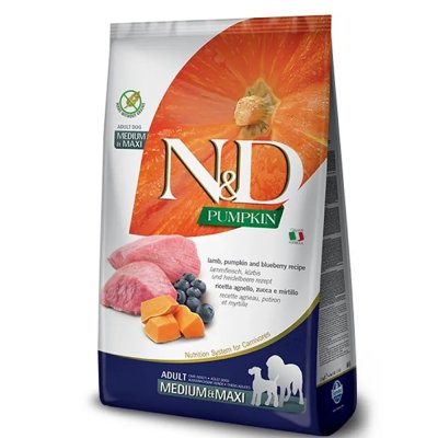 Farmina N&D Pumpkin Сухой корм для собак средних и крупных пород, с ягненком, тыквой и черникой, 12 кг
