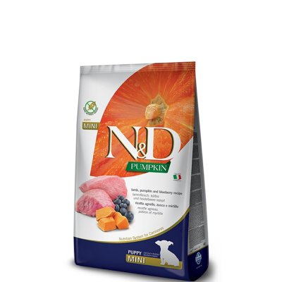 Farmina N&D Pumpkin Сухой корм для щенков мелких пород, с ягненком, тыквой и черникой, 800 гр.