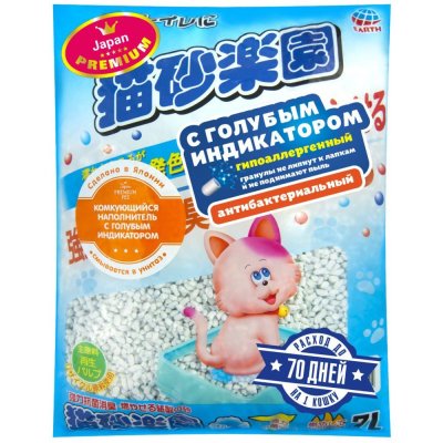 Japan Premium Pet Наполнитель полимерный комкующийся с голубым индикатором для кошачьего туалета, 7л
