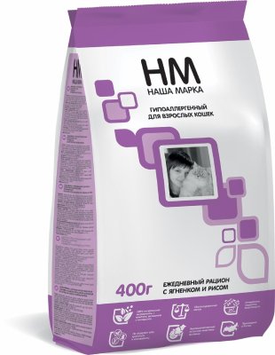 Сухие корма Наша Марка Полнорационный сухой корм для взрослых кошек, с ягненком и рисом (15 кг)