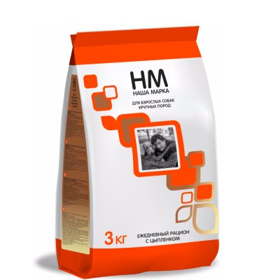 Наша Марка Сухой корм для собак крупных пород старше 1 года, с цыпленком, 3 кг