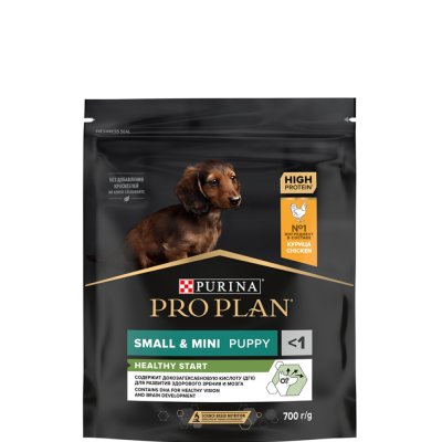 ProPlan Healthy Start Сухой корм для щенков мелких и карликовых пород, с высоким содержанием курицы, 700 гр.