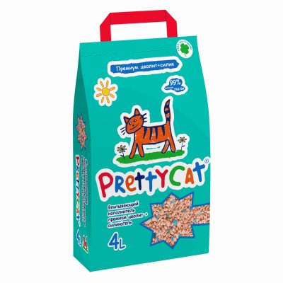 Наполнители PrettyCat Наполнитель впитывающий для кошачьих туалетов "Premium" на основе цеолита и силикагеля (4 кг)