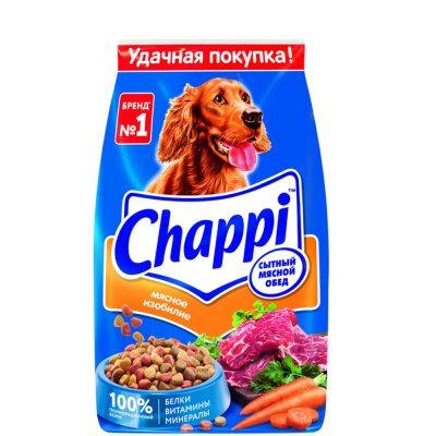Chappi Сухой корм для собак всех пород Мясное изобилие, с овощами и травами, 2,5 кг
