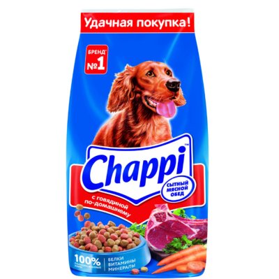 Chappi Сухой корм для собак всех пород, с говядиной по домашнему, овощи и травы, 15 кг