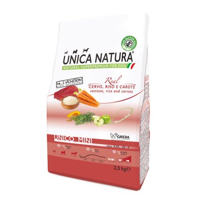 UNICA Natura Сухой корм для собак мелких пород, оленина, рис и морковка, 2,5 кг
