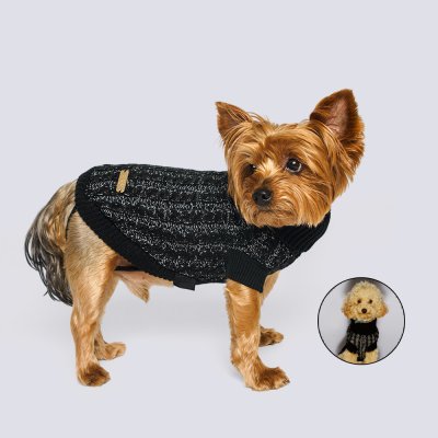 RURRI Свитер светоотражающий для кошек и собак, M, черный