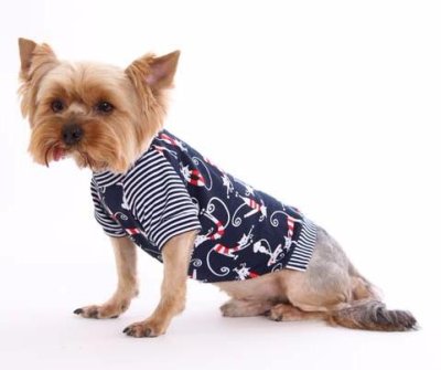 Yoriki Футболка для собак Коты L синий (унисекс)