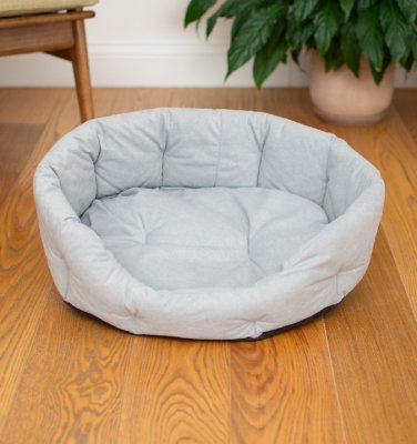 Лежаки PETSHOP Лежак овальный с подушкой, серый (57х50х18 см)