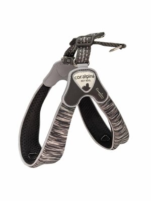 Ошейники, шлейки Cortina Мягкая шлейка POWERMIX, темный меланж (Италия) (25-35 см)