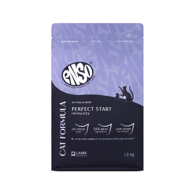 Корм для котят от 1 мес.,берем. и кормящ.кошек ENSO formula Perfect start ягненок с тыквой сух.1,5кг