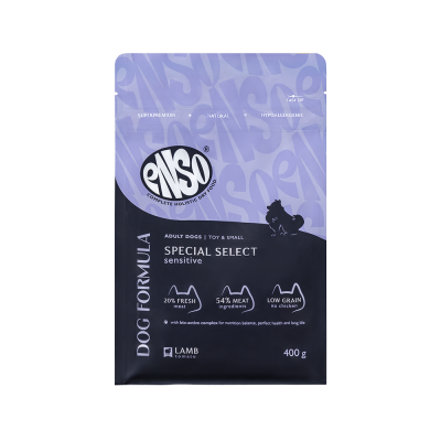 Корм для собак ENSO formula Special select для мелк. и мин.пород, с ягненком и томатом сух. 400г