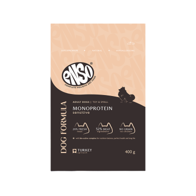 Корм для собак ENSO formula Monoprotein для мелк. и мин.пород, с индейкой и шпинатом сух. 400г