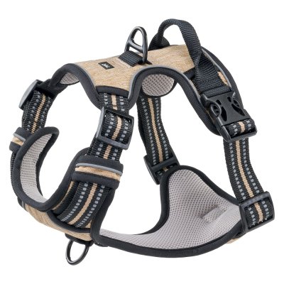 Шлейка для собак FERPLAST Vigor S нейлоновая, светоотражающая, коричневая