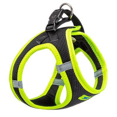 Шлейка для собак FERPLAST Kaori M дышащая, светоотражающая, черно-жёлтая