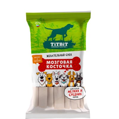 TiTBiT Лакомство Мозговая косточка для собак мелких и средних пород, 220 гр.