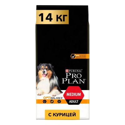 ProPlan Everyday Nutrition Сухой корм для взрослых собак средних пород, с высоким содержанием курицы, 14 кг