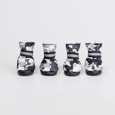 Petmax Ботинки на липучках для собак, размер 3, черный камуфляж