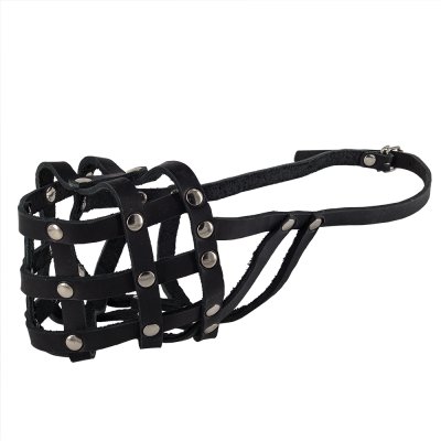 Намордник для собак КАСКАД для боксера, кожаный обхват шеи 32-46см