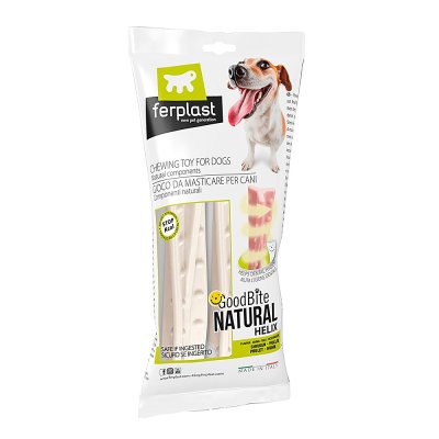 Игрушка для собак FERPLAST GoodBite Helix M Bag кость вкус курицы, 12см 23г 2шт