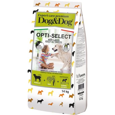Dog&Dog Opti-Select Сухой корм для собак, с ягненком, 14 кг