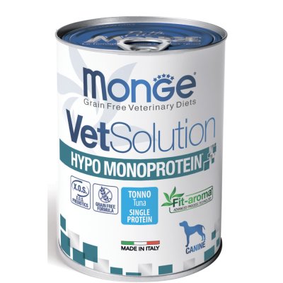 Monge Hypo Monoprotein Влажный корм (консервы) для собак с пищевой непереносимостью, с тунцом, 400 гр.