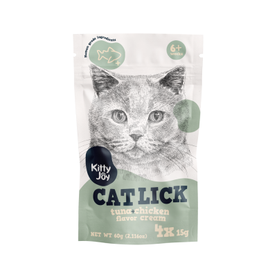 Лакомство для кошек KITTY JOY Крем-пюре из тунца и курицы 4х15г