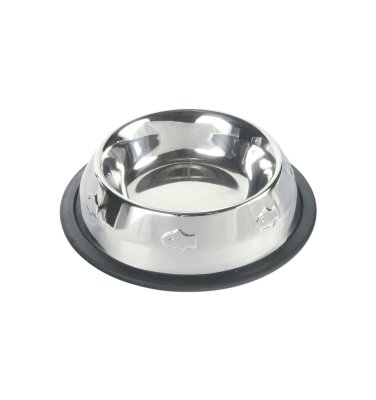 Миски Trixie Миска-нержавейка с чеканкой, на резинке (250 мл)