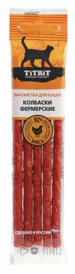 Лакомства TiTBiT Колбаски Фермерские для кошек Золотая коллекция (20 г)