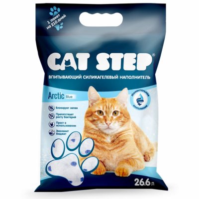 Наполнители Cat Step Впитывающий  силикагелевый наполнитель, Arcticl Blue (3.531 кг)