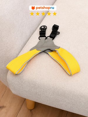 Ошейники, шлейки PETSHOP Шлейка для собак мягкая, M, неоновый желтый (M)