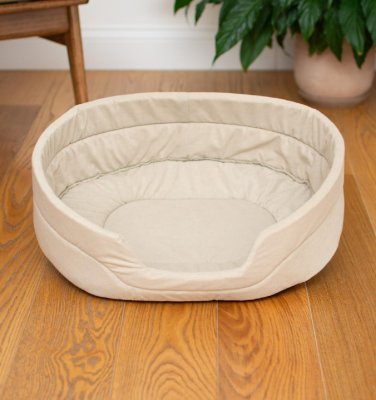 Лежаки PETSHOP Лежак овальный, стёганый бежевый (71х60х17 см)