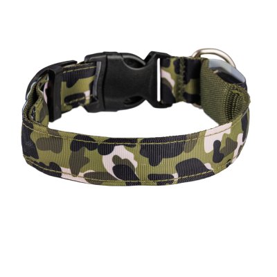 Petmax Ошейник светящийся для собак Led, XL, 52-60, камуфляж зеленый
