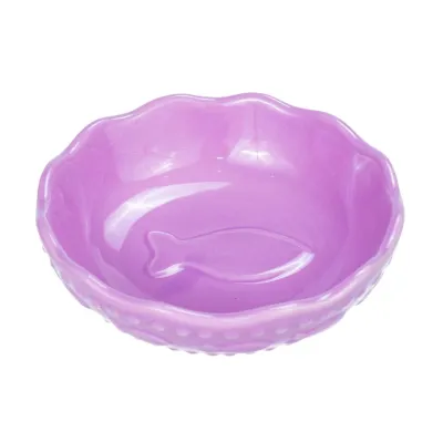 Petmax Миска керамическая для кошек, 250 мл, 13 см, розовая