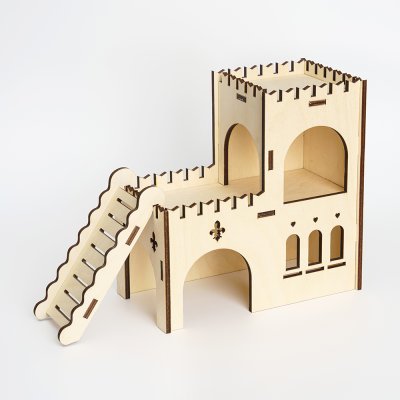 Petmax Домик-замок с лесенкой для грызунов, 23x11x23 см