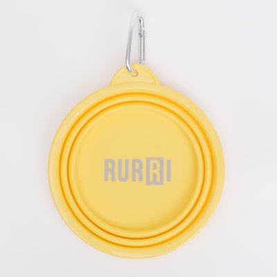 RURRI Миска силиконовая складная для кошек и собак, 16х6,5 см, 750 мл, желтая