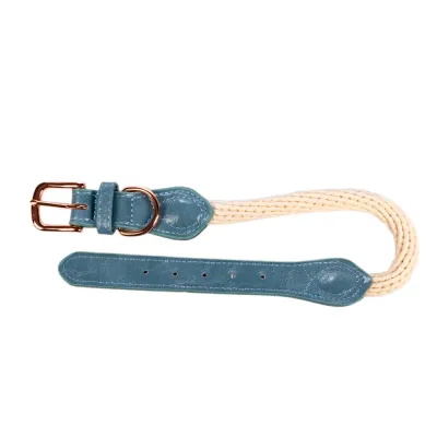 RURRI Ошейник для собак веревочный, обхват шеи 51 см, ширина 2,5 см, синий