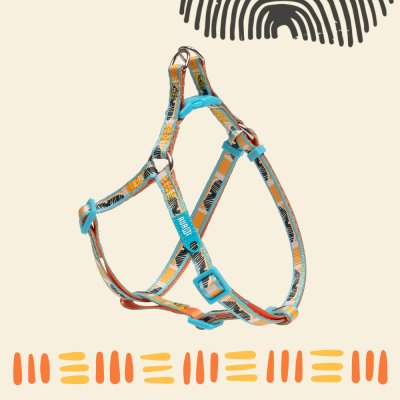 RURRI Шлейка для собак Step-in Саванна, обхват груди 33-46,5 см, ширина ремешка 1 см, оранжевый