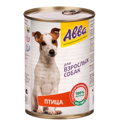 АВВА Влажный корм (консервы) для собак всех пород, с птицей, 410 гр.