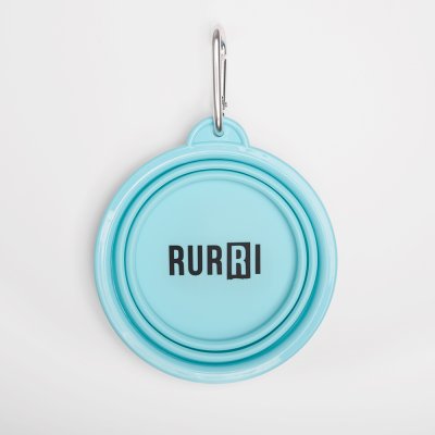 RURRI Миска складная силиконовая для кошек и собак, 350 мл, голубая