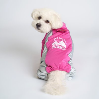 Petmax Комбинезон со светоотражающей полосой для собак, M, розовый (девочка)